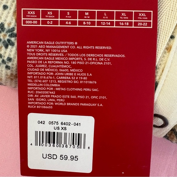 American Eagle Outfitters Floral Waffle Onesie XS NWT - Picture 5 of 7